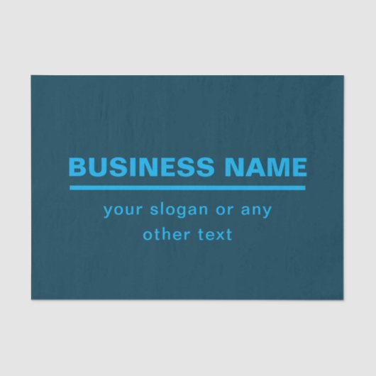 Bold Modern Bedrijfsnaam Sjabloon | Blauw Tissuepapier (Voorkant)