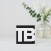 Bold Modern Black Professional 2 Letter-Monogram Vierkante Visitekaartje (Staand voorkant)