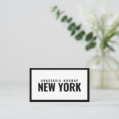 Bold Modern Black White Minimalist Luxury Boutique Visitekaartje (Staand voorkant)