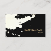 Bold Modern Black White Paint Splatter Visitekaartje (Voorkant)