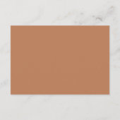 Bold Modern Burnt Oranje Rust Tan Weddenschap Deta Informatiekaartje (Achterkant)