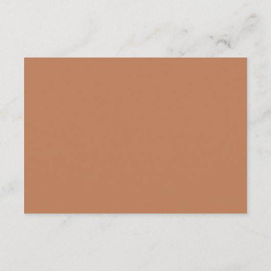 Bold Modern Burnt Sinaasappel Rust Tan Wedding RSV Informatiekaartje (Achterkant)