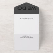 Bold Modern BW 'We Do' Trouwen | Opmaak reinigen All In One Uitnodiging (Buitenkant)