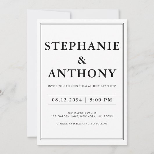 Bold Modern BW 'We Do' Trouwen | Opmaak reinigen Kaart (Voorkant)