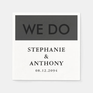 Bold Modern BW 'We Do' Trouwen   Opmaak reinigen Servet