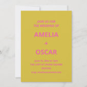 Bold Modern Chartreuse Pink Yellow Wedding Kaart (Voorkant)