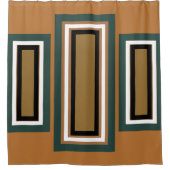 Bold Modern Geometric Copper Evergreen Douchegordijn (Voorkant)