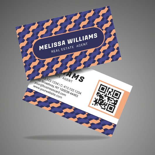 Bold Modern Geometric Interlocking Pattern  Visitekaartje