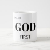 Bold Modern God First Faith Saying Slogan Extra Grote Beker (Voorkant)