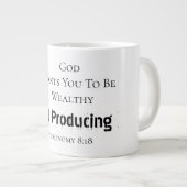 Bold Modern "God wants you to be wealthy" Faith  Extra Grote Beker (Voorkant rechts)