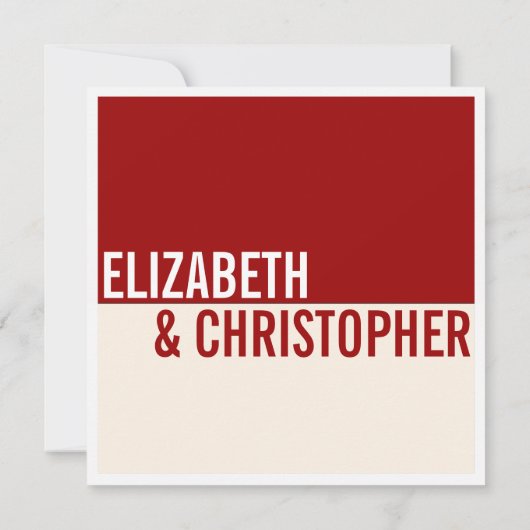 Bold Modern Graphic Block Wedding Invitation Kaart (Achterkant)