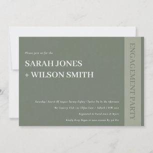Bold Modern Gray Typography Text Verloving Invite Bedankkaart