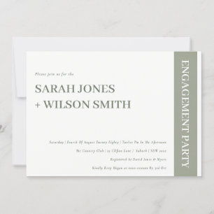 Bold Modern Gray Typography Verloving Invite Bedankkaart