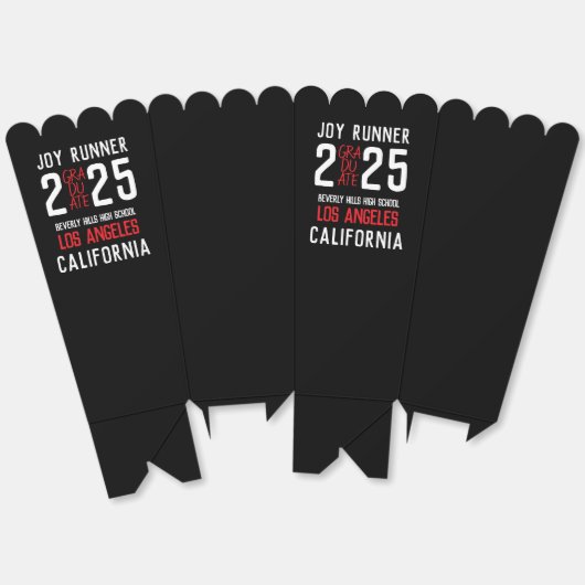 Bold Modern Klasse van 2025 Afstuderen Bedankdoosjes (Ongevouwen)