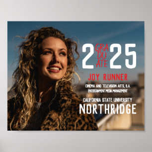 Bold Modern Klasse van 2025 Foto Afstuderen Poster