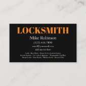 Bold Modern Locksmith Services Visitekaartje (Voorkant)