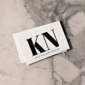 Bold Modern Monogram Professional Black White Visitekaartje
