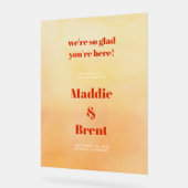 Bold Modern Orange Sunset Wedding Welcome (Angle)
