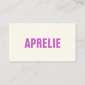 Bold Modern Paars White Creative Professional Visitekaartje (Voorkant)