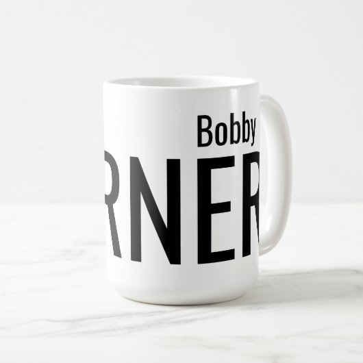 Bold Modern Personalized Name Koffiemok (Voorkant rechts)