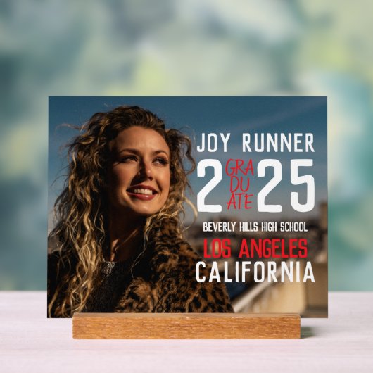 Bold Modern Photo High School Afstuderen Acryl Bord (Neutraal)