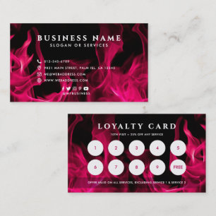 Bold Modern Pink Flames Custom Aanbieding Loyalite Visitekaartje