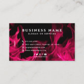 Bold Modern Pink Flames Custom Aanbieding Loyalite Visitekaartje (Voorkant)