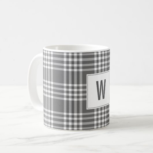 Bold Modern Pset Holiday Monogram Coffee Mok (Voorkant links)