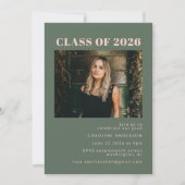 Bold Modern Roze Green Photo Graduparty Kaart (Voorkant)
