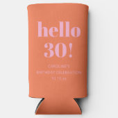 Bold Modern Simple Orange Pink 30th Birthday Party (Voorkant)
