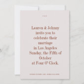 Bold Modern Wedding Invitation II Kaart (Voorkant)