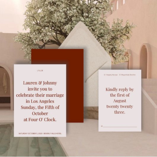 Bold Modern Wedding Invitation II Kaart