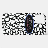Bold modern white flowers on black background Case (Achterkant (horizontaal))