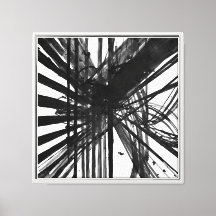 Bold Modern Zwart-wit Abstracte Ink Art