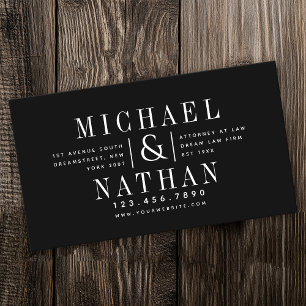 Bold moderne zwarte advocaat advocaat visitekaartje