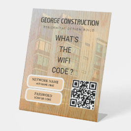 Bold Molded Wooden Texture Construction Business Reclamebord Met Voetstuk