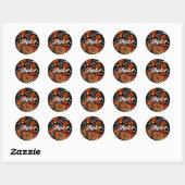 bold monarch butterfly wing pattern personalize ronde sticker (Vel)