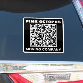 Bold Monochrome QR Code Waterproof Car Sticker