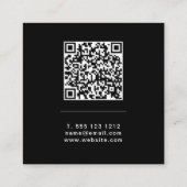 Bold Monogram Linen Or Code Professional Vierkante Visitekaartje (Achterkant)