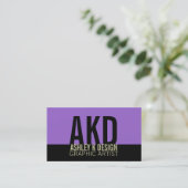 Bold Monogram Visitekaartjes Black Sage Paars (Staand voorkant)
