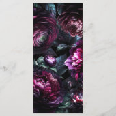 Bold Moody Bloemen Betoverde Bloemen Bruiloft Menu (Achterkant)