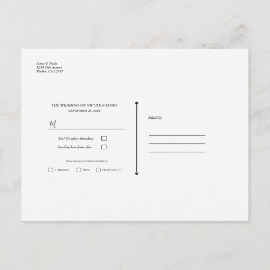 Bold Moody Bloemen Betoverde Bloemen Bruiloft RSVP Aankondigingskaart (Achterkant)