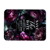 Bold Moody Bloemen Zwart Betoverde Bloemen Bruilof Magneet (Horizontaal)