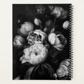 Bold Moody Painterly Flowers Black and White Planner (Achterkant)