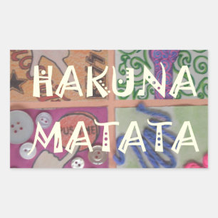 Bold Mosaic Mash-up: Edgy Pop Art Hakuna Matata Rechthoekige Sticker