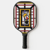 Bold Multicolor Deco Geometric Abstraction Pickleball Paddle (Achterkant)