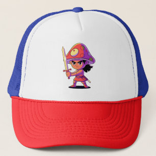 Bold Mushroom Fighter Cartoon Karakterontwerp Trucker Pet