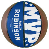Bold MVP Spelers Naam Keepomwille Blue Basketbal (Verticaal)