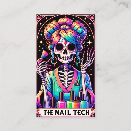 Bold Nail Tech Tarot Kaart Visitekaartje (Voorkant)