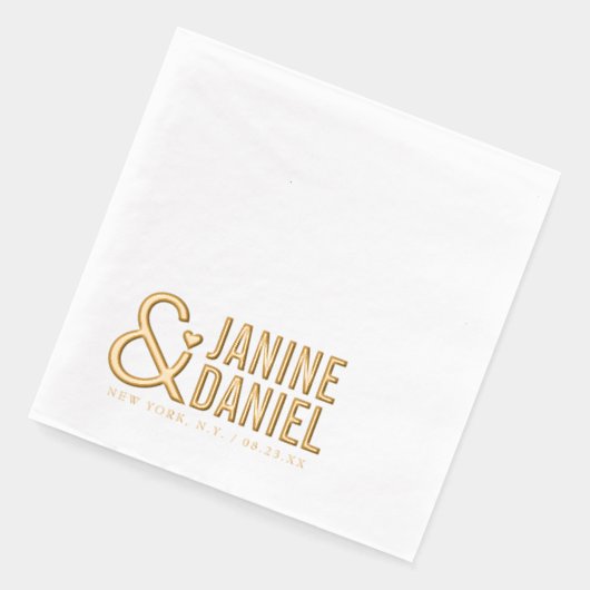 Bold Names & Heart Accent Wedding ID1055 (Gauche)